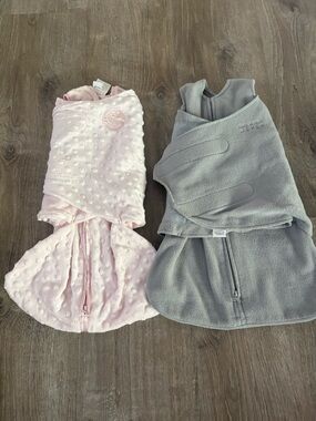 Halo. Two Baby Sleep Sacks - Pink & Gray